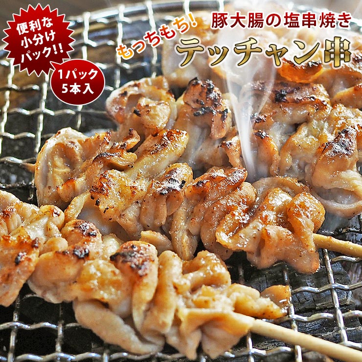 焼きとん 豚テッチャン串 塩 モツ焼き 5本 BBQ バーベキュー 焼肉 焼鳥 焼き鳥 惣菜 おつまみ 家飲み グリル ギフト 肉 生 チルド