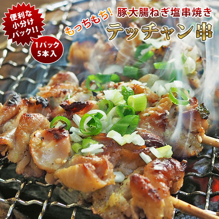 焼きとん 豚テッチャン串 モツ焼き ねぎ塩 焼き肉 5本 BBQ バーベキュー 焼肉 焼鳥 焼き鳥 惣菜 おつまみ 家飲み グリル ギフト 肉 生 チルド