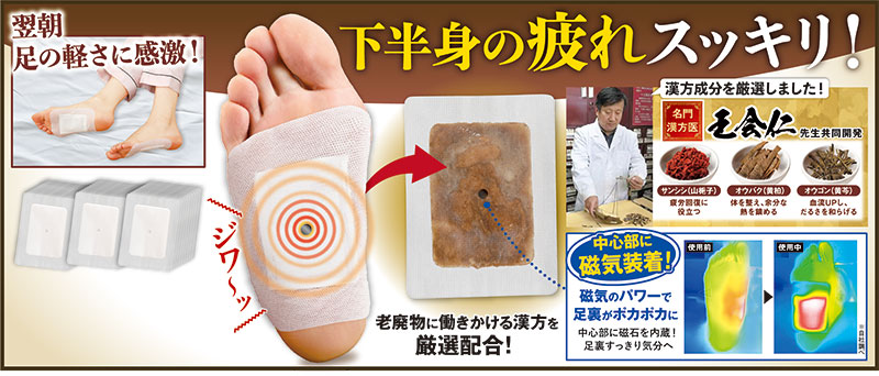 王先生の漢方足裏シート | 2026年春号,健康サポート雑貨,フットケア
