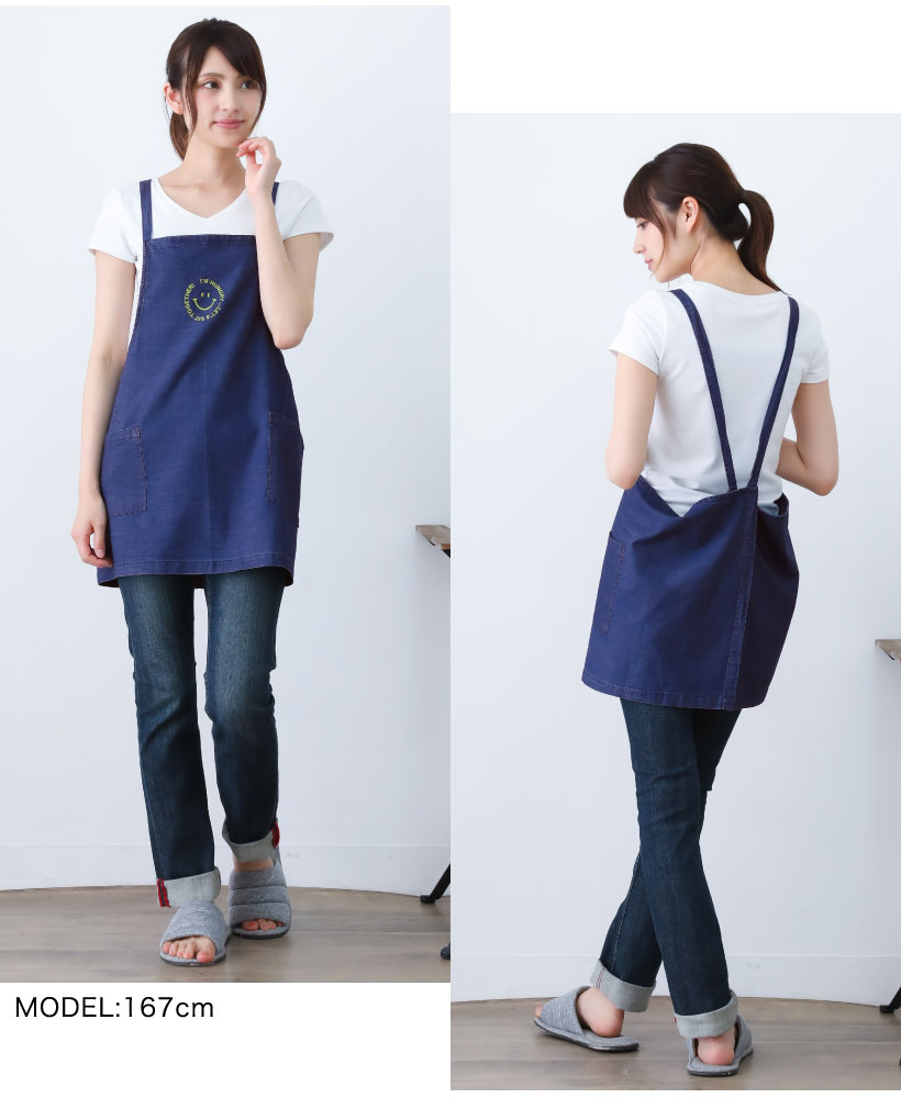 Simply  デニムショートエプロン WEB限定】Simply HARD WASHED DENIM APRON (Short)(F)｜胸あて