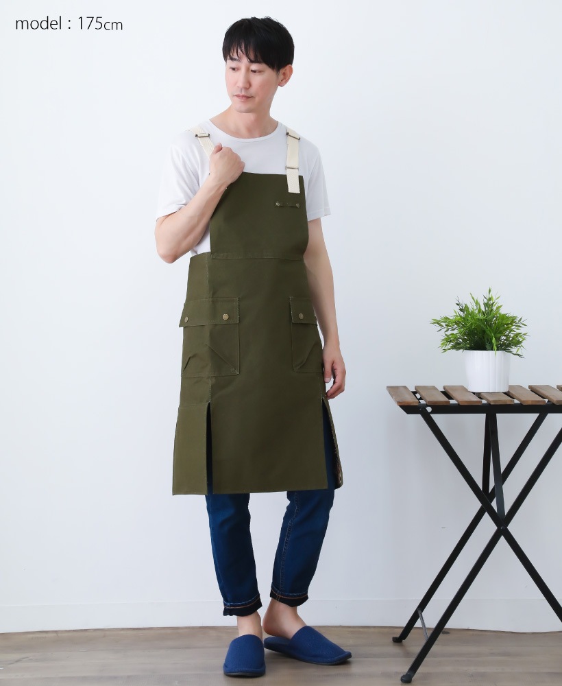 オウル 難燃アーミーダッククロスエプロン | A+O | エプロン専門店