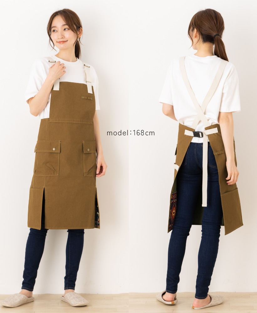 オウル 難燃アーミーダッククロスエプロン | A+O | エプロン専門店