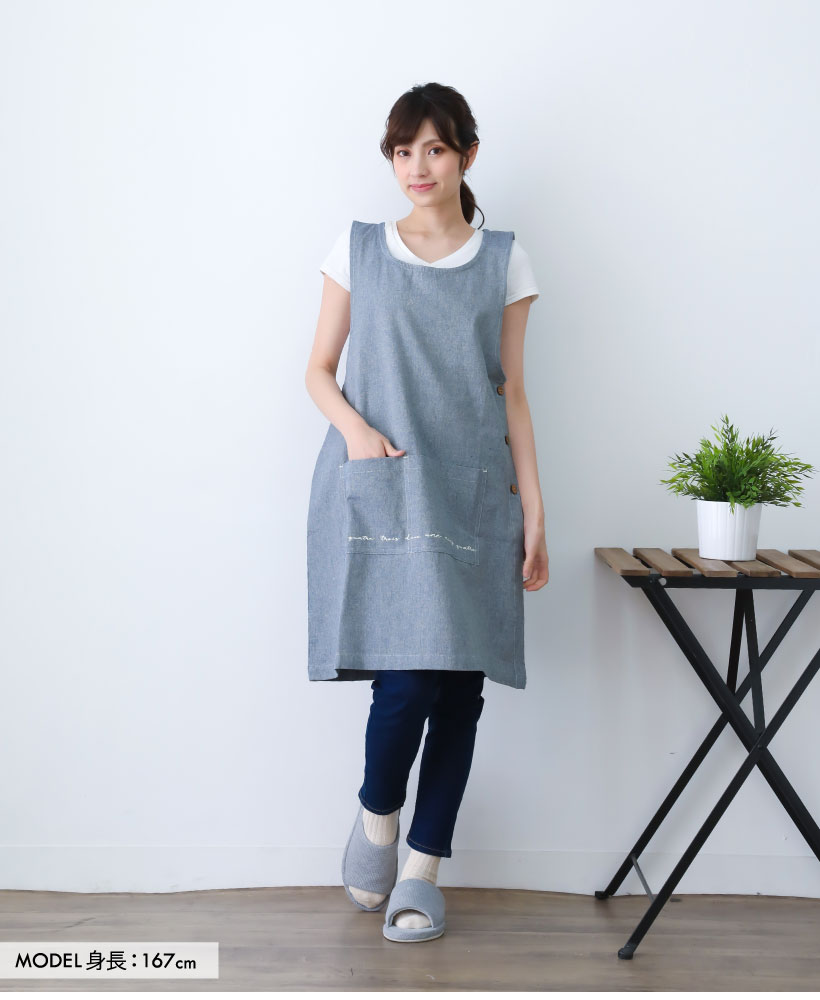 ロゴcollection脇ボタンエプロン | レディースエプロン,カバー