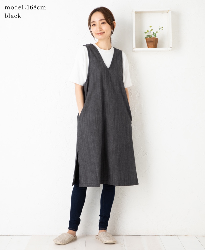 前後2WAYデニムワンピースエプロン | レディースエプロン,ワンピース