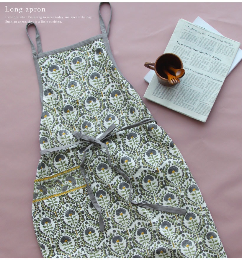 ブロックプリントエプロン | レディースエプロン,クロスタイプ,柄