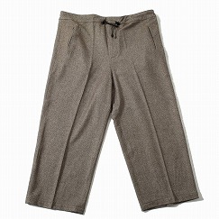 ATHA アタ ワイドイージーパンツ ブラウン CLASSICAL HERRINGBONE GATHER WIDE EASY TROUSERS