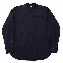 Scye  サイ バンドカラーシャツ 製品洗い ペルーコットンポプリン ネイビー