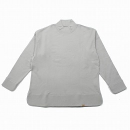 COLINA de passaros コリーナスウェット super 140s washable wool mockneck LS tee ウール モックネック グレー