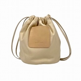 SCYE  BOX CALF SOFT LEATHER DRAWSTRING PAUCH ライトベージュ