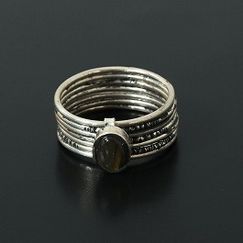 トゥアレグ シルバー ジュエリー TOUAREG SILVER JEWELRY  7連リング ムーンストーン シルバー pure silver 7 days ring|T|BRAND