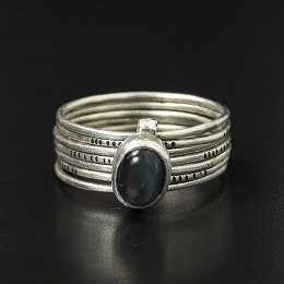 トゥアレグ シルバー ジュエリー TOUAREG SILVER JEWELRY 7連リング ストーン シルバー pure silver 7 days ring
