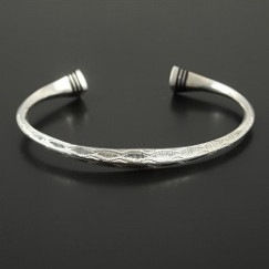 TOUAREG SILVER JEWELRY トゥアレグ シルバー ジュエリー POURE SILVER BANGLE シルバーバングル エボニーウッド シルバー|T|BRAND