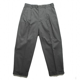 SCYE BASICS サイ ベーシックス サンホアキン綿 2プリーツ テーパードパンツ San Joaquin Chino Pleated Tapered グレー
