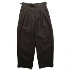 marka マーカ オフィサーパンツ 2プリーツ ワイド ダークブラウン OFFICER PANTS 2TUCK WIDE|M|BRAND