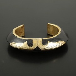 Touareg Vintage Wood&Metal Bangle トウアレグ ヴィンテージ バングル ブラック／ゴールド  small|T|BRAND