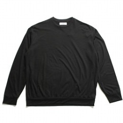 marka マーカ ウォッシャブルウール天竺 クルーネック チャコール SUPER120s WOOL SINGLE JERSEY WASHABLE CREW NECK|M|BRAND