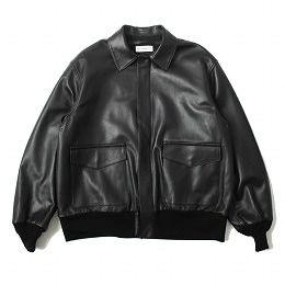 marka マーカ ラムレザー フライトジャケット ブラック LEATHER FLIGHT JACKET BLACK