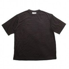 marka マーカ CREW NECK TEE BLACK × BROWN ボーダー ウォッシャブルウール 天竺 クルーネック Tシャツ ブラック×ブラウン|M|BRAND