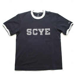 Scye BASICS サイベーシックス Tシャツ ロゴプリント  Logo-Printed T-shirt ネイビー