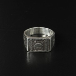 TOUAREG SILVER JEWELRY トゥアレグ シルバー ジュエリー ピュア シルバー リング C31 長方形1 ススあり シルバー|T|BRAND