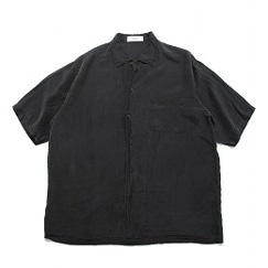 marka マーカ 8匁シルク羽二重 シルクオープンカラーシャツ ダークネイビー HABUTAE SILK SILK OPEN COLLAR SHIRT DARK NAVY|M|BRAND