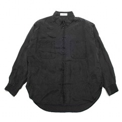 marka 8匁シルク羽二重 シルクワークシャツ ダークネイビー HABUTAE SILK SILK WORK SHIRT DARK NAVY|M|BRAND