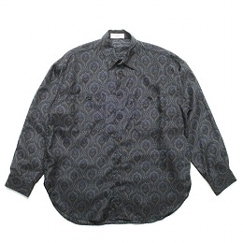 marka 8匁シルク羽二重 シルクワークシャツ ウォールクロス HABUTAE SILK SILK WORK SHIRT WALL CLOTH|M|BRAND
