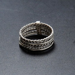 TOUAREG SILVER JEWELRY トゥアレグ シルバー ジュエリー シルバー 7連リング  rope  pure silver 7 days ring シルバー|T|BRAND