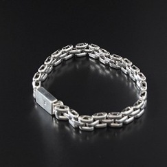 INTERIM インテリム タスコシルバー フラット チェーン ブレスレット2 TAXCO SILVER FLAT MEDIUM CHAIN BRACELET シルバー |I|BRAND