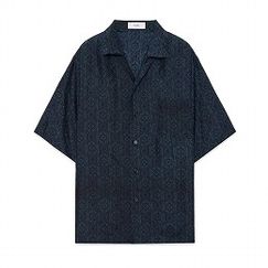 marka マーカ 8匁シルク羽二重 シルクオープンカラーシャツ HABUTAE SILK SILK OPEN COLLAR SHIRT Damask|M|BRAND