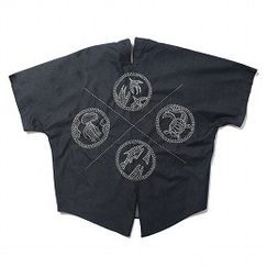 hari to ito はりといと 手縫い刺繍 「魚と鳥」カフタンシャツ ネイビー|Cut&sew|ITEM