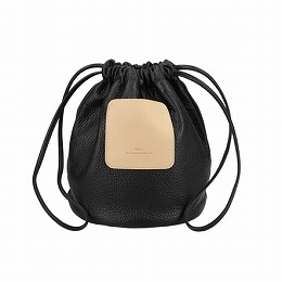 SCYE サイ シュリンクレザードローストリングバッグ ブラック Leather Drawstring Bag