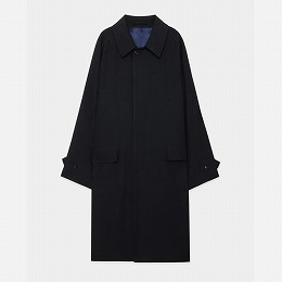 marka マーカ ウールサージ ワッシャータンブラー ラグランスリーブコート シャンブレー ブラック