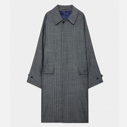 marka マーカ ウールサージ ワッシャータンブラー ラグランスリーブコート ヘリンボン グレー