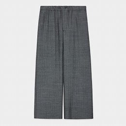 marka マーカ ウールサージ ワッシャータンブラー ワイドレッグイージーパンツ ヘリンボン グレー
