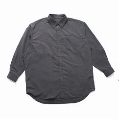 BURLAP OUTFITTER バーラップアウトフィッター サプレックスナイロン ロングスリーブ ビッグ シャツ チャコールグレー RAVEN|B|BRAND