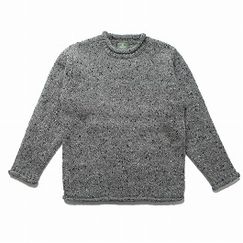 aran woollen mills アラン ウーレン ミルズ Roll Neck Sweater ツイードロールネックセーター 455 グレー|A|BRAND