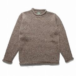 aran woollen mills アラン ウーレン ミルズ Roll Neck Sweater ツイードロールネックセーター 457 ベージュ|A|BRAND