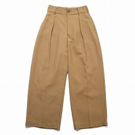amne アンヌ NON MULESED GABARDINE whale's slacks ノンミュレセド ギャバジン ホエールズ ワイド スラック キャメル
