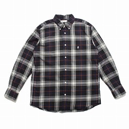 GYMPHLEX ジムフレックス チェック 起毛ツイル ボタンダウン シャツ NAVY×GREEN CHECK(OFF WHITE) M