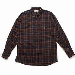 GYMPHLEX ジムフレックス チェック 起毛ツイル ボタンダウン シャツ BROWN×SAX CHECK(ECRU) |G|BRAND