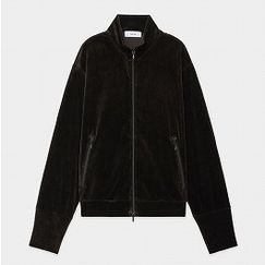 marka マーカ オーガニッコットンベロア フルジップトラックジャケット チャコール