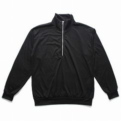 INTERIM インエリム エクストラ ファイン メリノウール ジャージー ハイネック ハーフジップ ブラック|I|BRAND