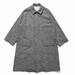 INTERIM インテリム ダブル サイデッド ジャカードツィード ハイパービッグ ハンティングコート ブラック