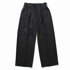 amne アンヌ gabardine whales ホエール ワンプリーツ ワイドスラックス ブラック