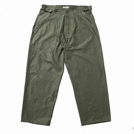 INTERIM インテリム ギザバックサテン フレンチ エアフォース メカニックパンツ カーキ GIZA BACK SATIN FRENCH AIR FORCE MECHANIC PANTS  kahki