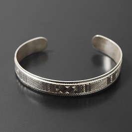 TOUAREG SILVER JEWELRY トゥアレグ シルバー ジュエリー シルバーバングル 1.2cm幅 シルバー