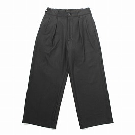 amne アンヌ WARM GABARDINE wide slacks ウォームギャバジン ワイド スラックス ブラック 2
