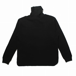 amne アンヌ HIGH DENSITY WAFFLE turtle tee ハイデンシティ・ワッフル タートルネック Tシャツ ブラック