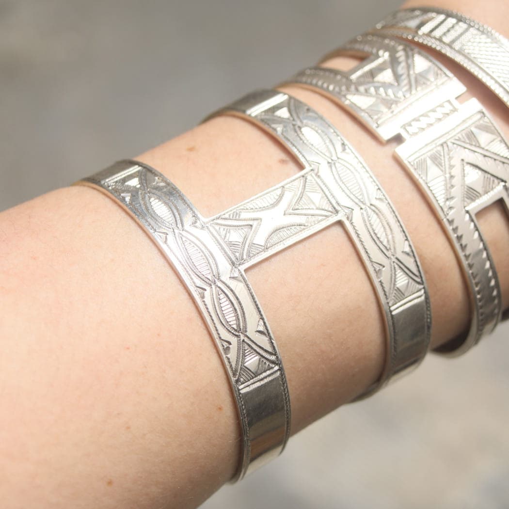 TOUAREG SILVER JEWELRY トゥアレグ シルバー ジュエリー シルバーバングル H型 シルバー